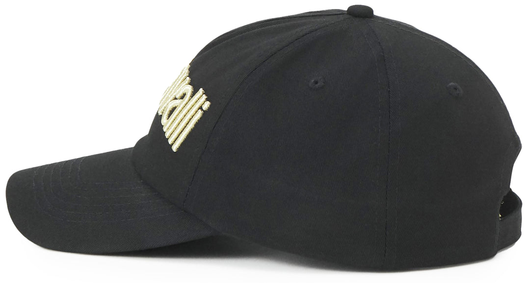 Just Cavalli Gorra de algodón con logotipo bordado para hombre en negro dorado