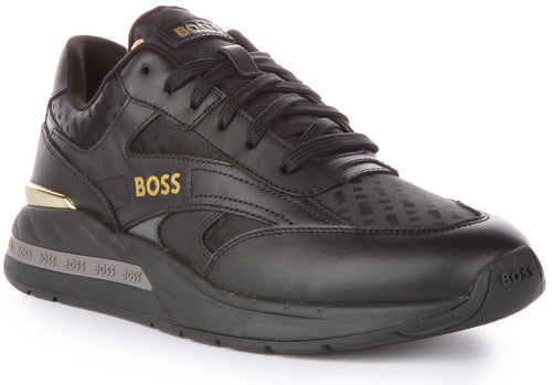 Boss Kurt Runner In Black Gold For Men