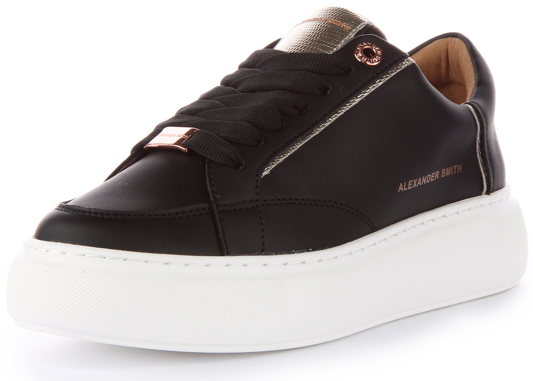 Alexander Smith Trainers In Black Gold For Women