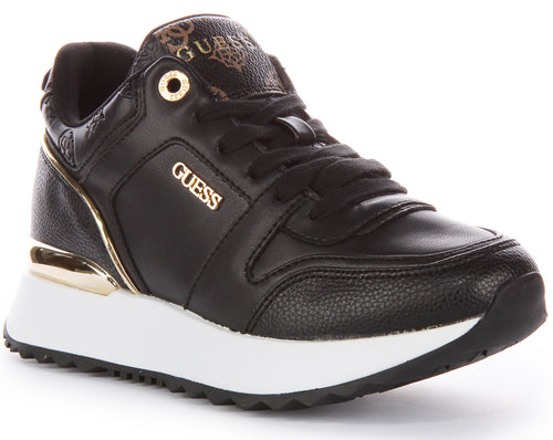 Guess Kaddy Peony Logo In Black Gold For Women