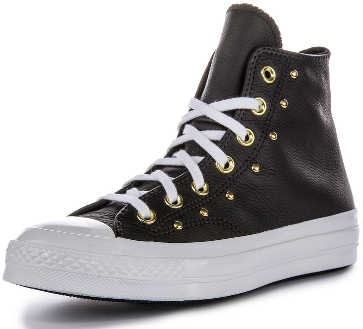 Converse All Star Lift A06809C In Black Gold Leather