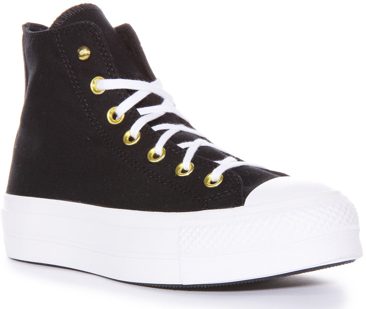 Converse A05453C Chuck Taylor Platform Studd In Black Gold