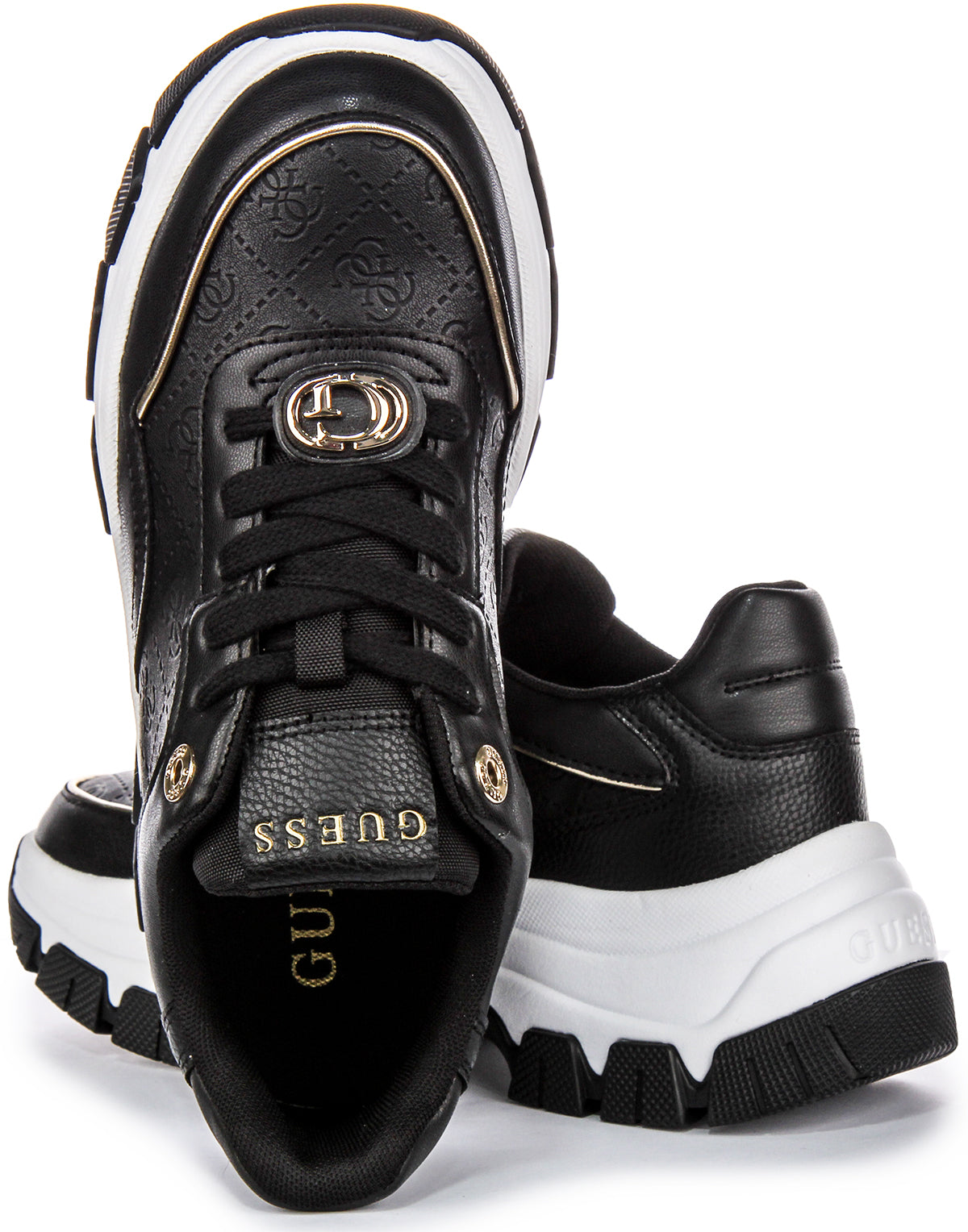 guess sneakers black and gold