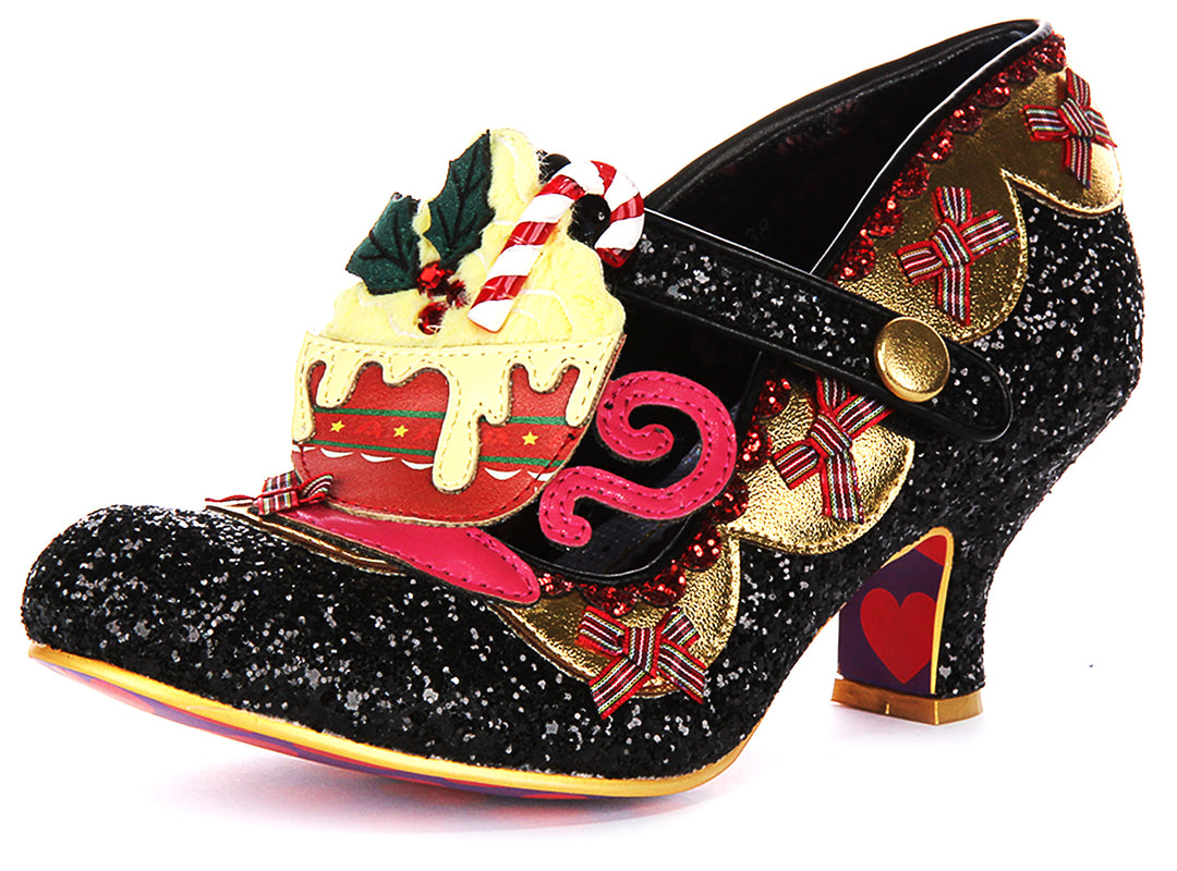 Irregular Choice Eggcellent In Black Gold For Women