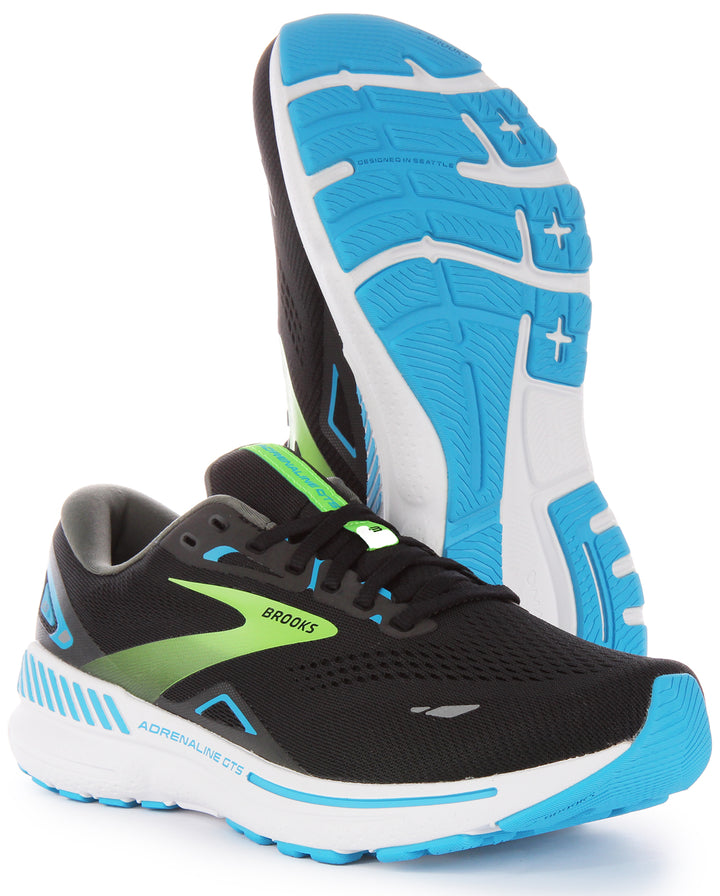 Brooks Adrenaline GTS In Black Green For Men