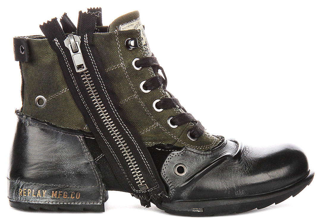 Replay Grip Limited In Black Green For Men