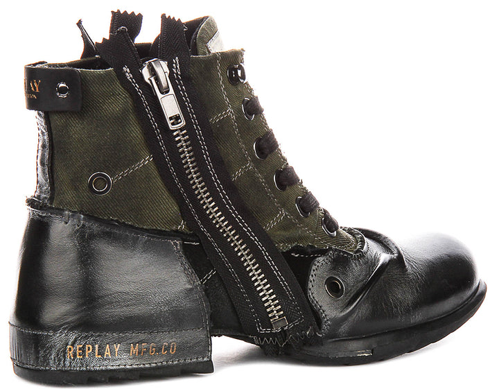 Replay Grip Limited In Black Green For Men