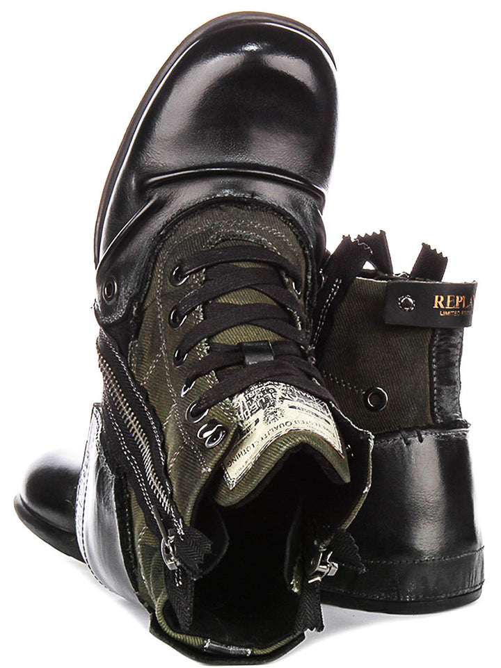Replay Grip Limited In Black Green For Men