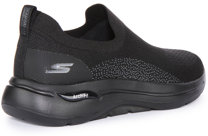 Skechers Go Walk Arch FitSeltos Zapatillas deportivas de punto para hombre en negro gris