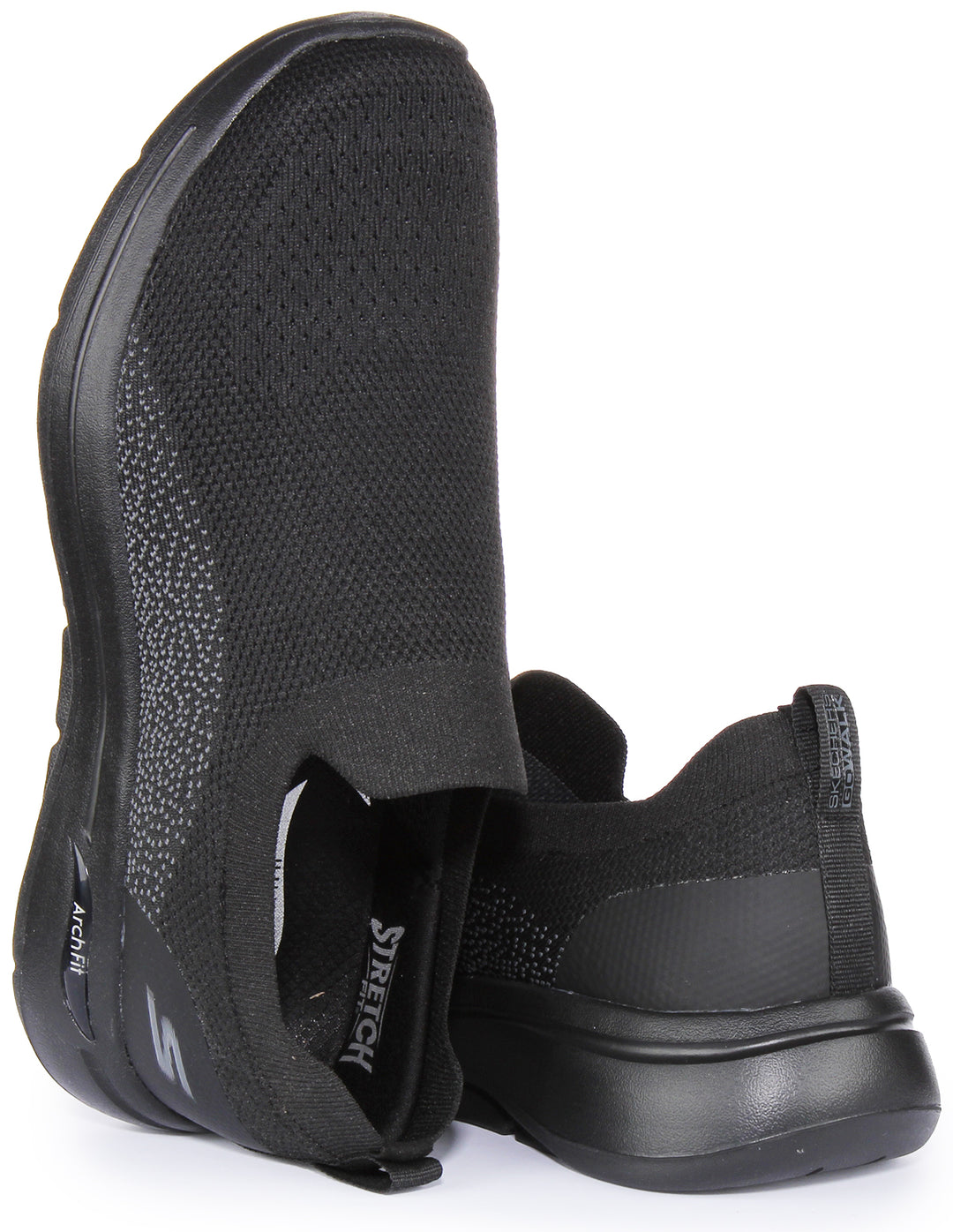 Skechers Go Walk Arch FitSeltos Zapatillas deportivas de punto para hombre en negro gris