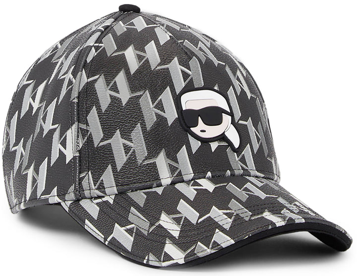 Karl Lagerfeld K Ikonik 2.0 CC Cappello monogramma da donna in nero grigio