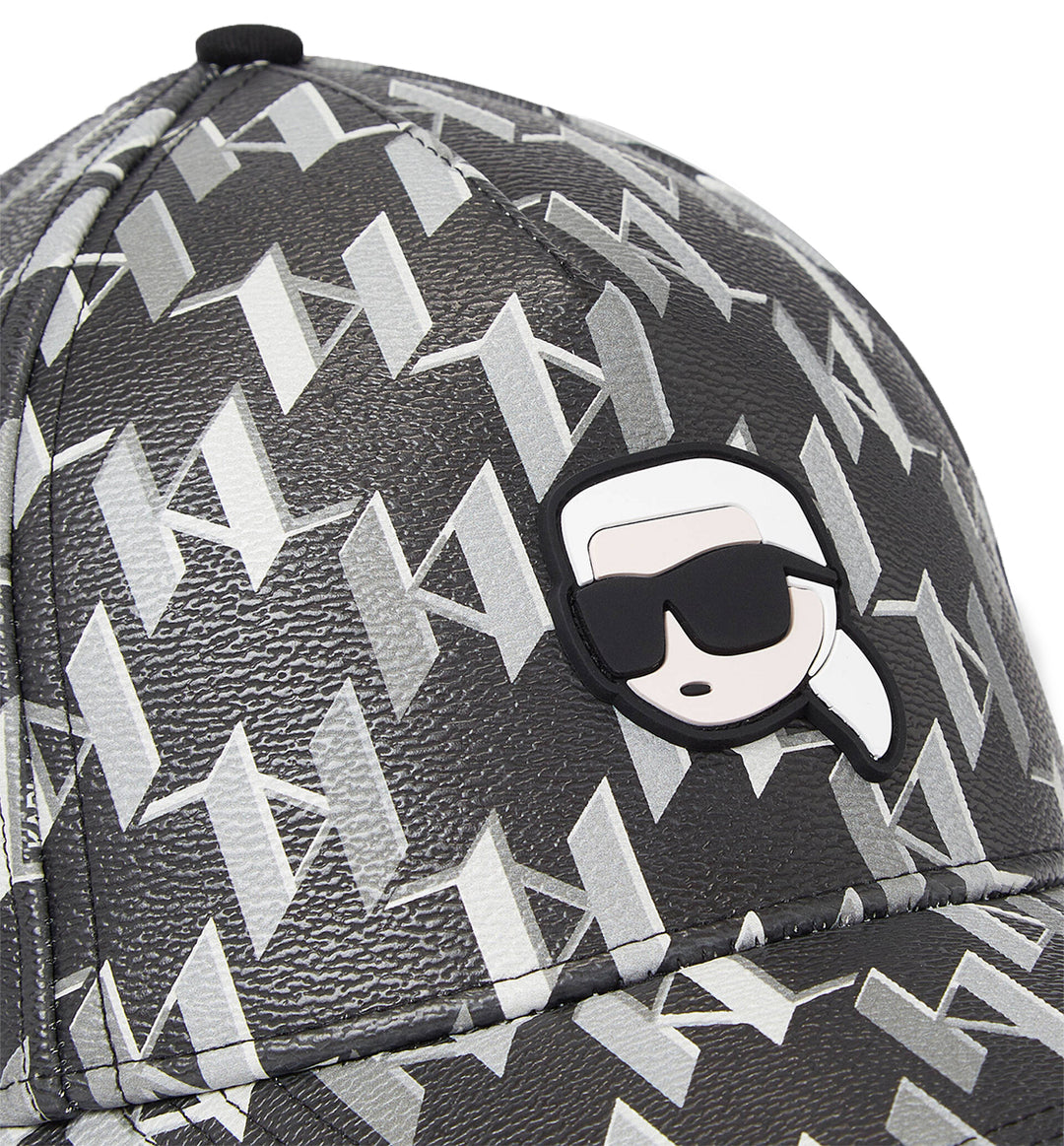 Karl Lagerfeld K Ikonik 2.0 CC Cappello monogramma da donna in nero grigio