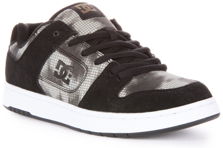 DC Shoes Manteca 4 Schnürung Leder Court Turnschuhe Schwarz Grau