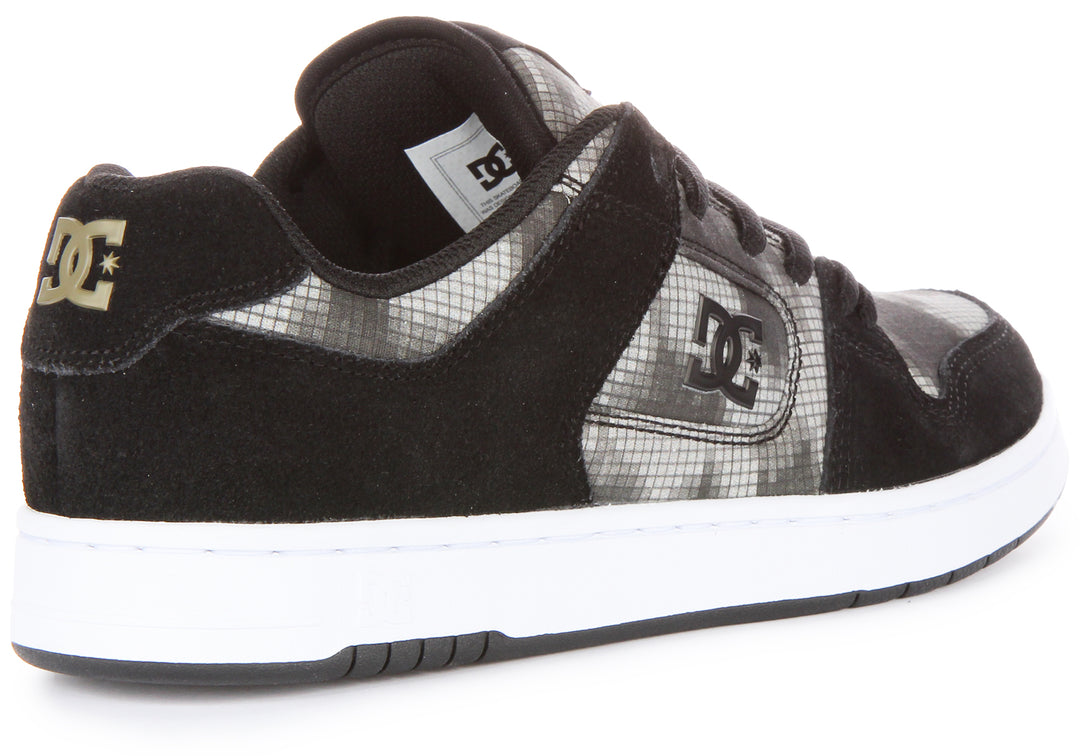 DC Shoes Manteca 4 Schnürung Leder Court Turnschuhe Schwarz Grau