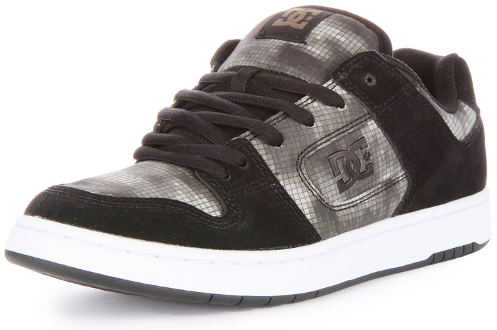 DC Shoes Manteca 4 Schnürung Leder Court Turnschuhe Schwarz Grau