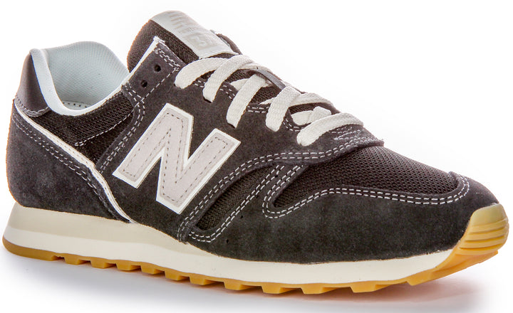 New Balance Heritage Design 373v2 Klassische Damen Wildleder Mesh Sneaker in Schwarz Grau