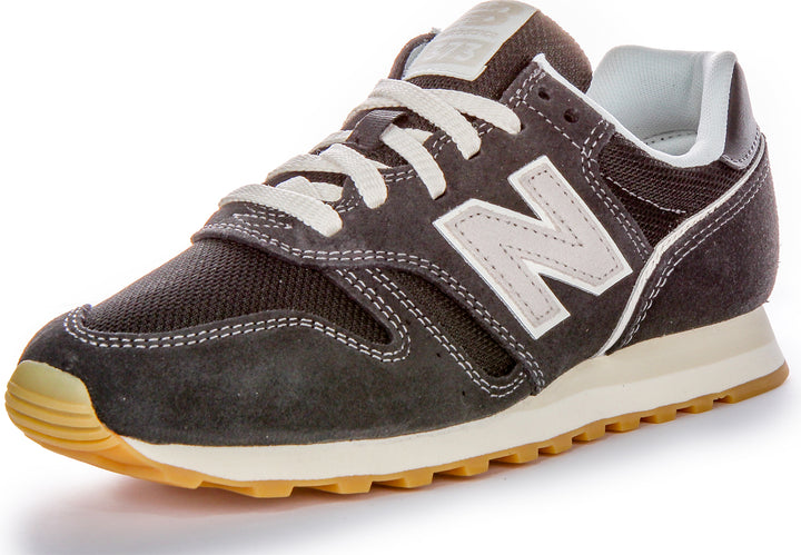 New Balance Heritage Design 373v2 Klassische Damen Wildleder Mesh Sneaker in Schwarz Grau