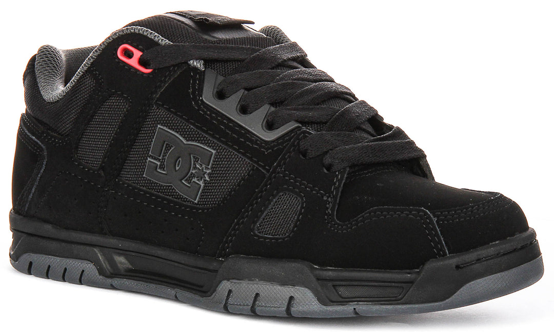 Dc Shoes Stag In Black Grey For Men Lace up Skate Trainers