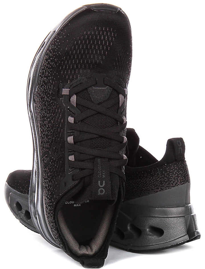 On Running Cloudsurfer Max In Black Grey For Women
