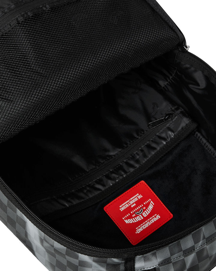 Sprayground Sip N' Smoke Backpack In Black Grey Check