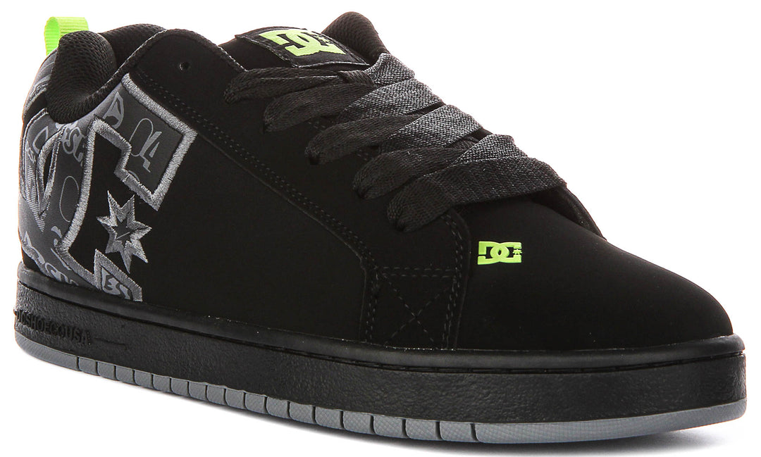 Dc Shoes Court Graffik In Black Grey For Men
