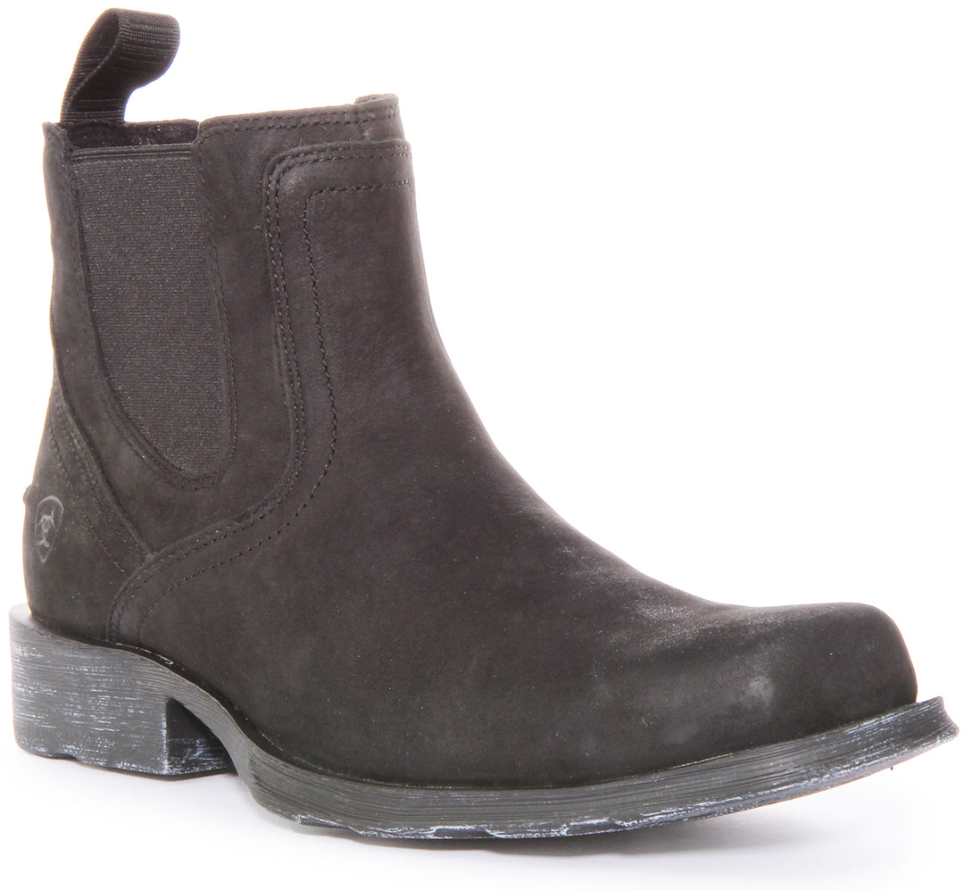 Ariat Midtown Rambler In Black Matt For Men Leather Chelsea