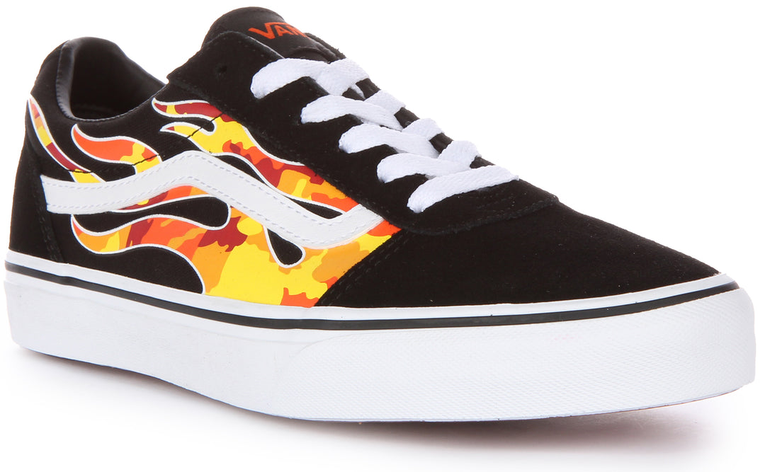 Vans Ward In Black Flame For Youth
