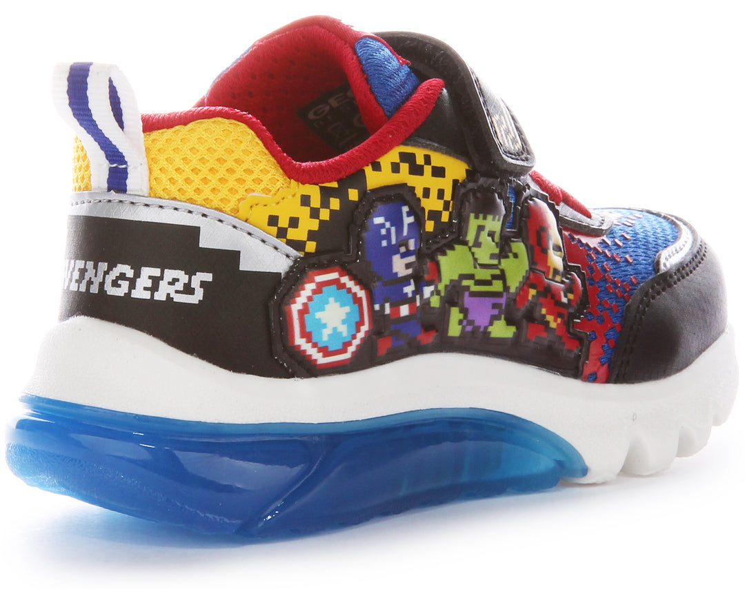 Geox Baskets en mesh avec semelle Avengers Pixel pour bébés J Ciberdrone E en noir multi