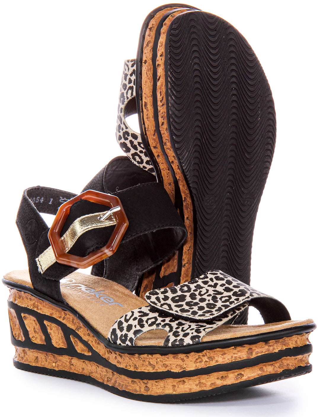 Rieker 68176-00 Sandals In Black Multi For Women