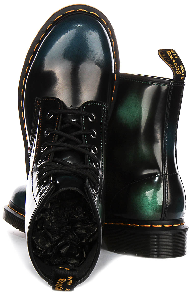 Dr Martens 1460 Brush Black Multi Heeled Leather Lace-Up Ankle