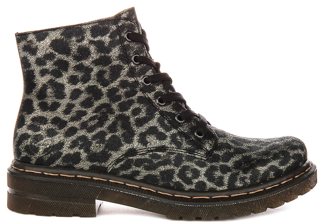 Rieker 78240-90 In Black Leopard For Women