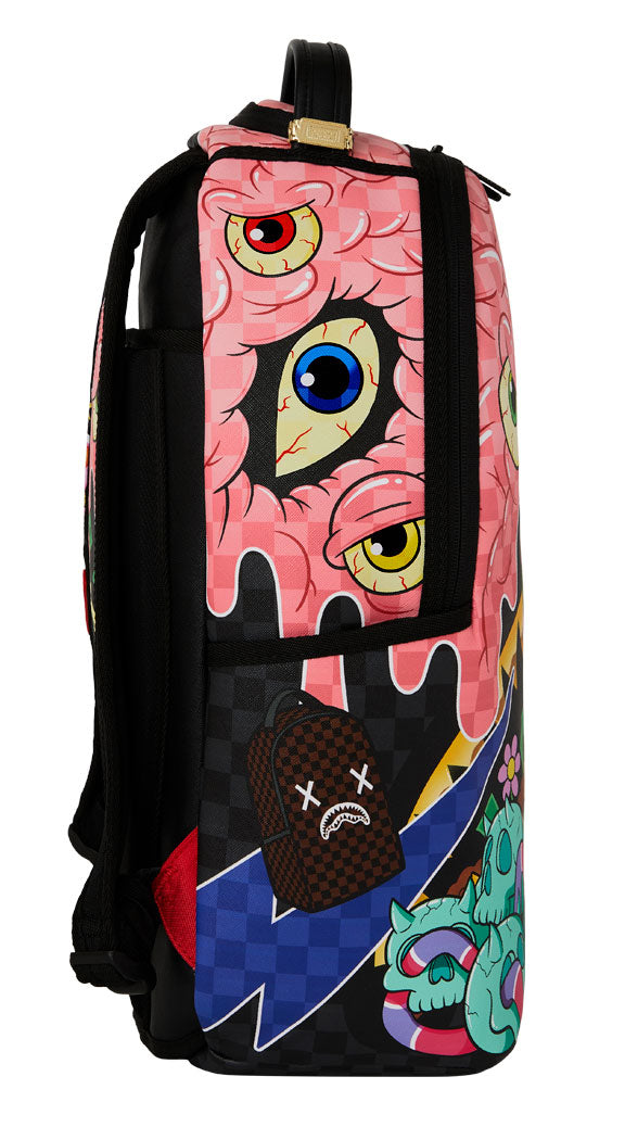 Sprayground Zombie Collage Backpack In Black Multicolour