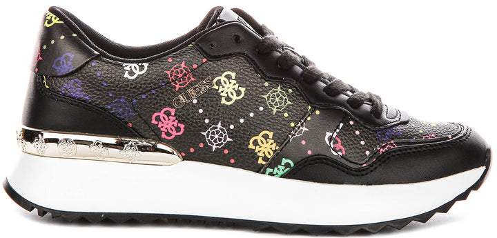 Guess Vinsa Logo Running Shoes In Black Multicolour For Women