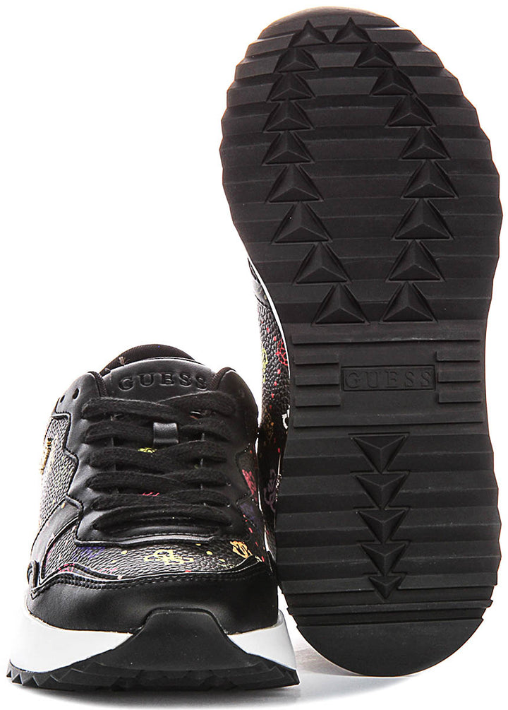 Guess Vinsa Logo Running Shoes In Black Multicolour For Women