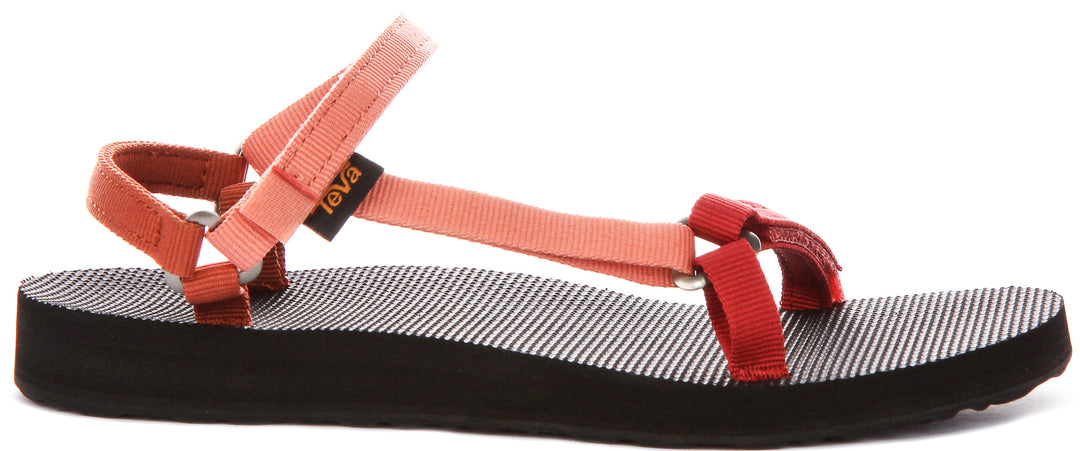 Teva Orginal Universal Slim In Black Pink Red For Women