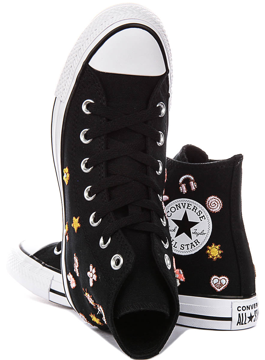 Converse Chuck Taylor A16914C Retro Embroidery Hi In Black Multi