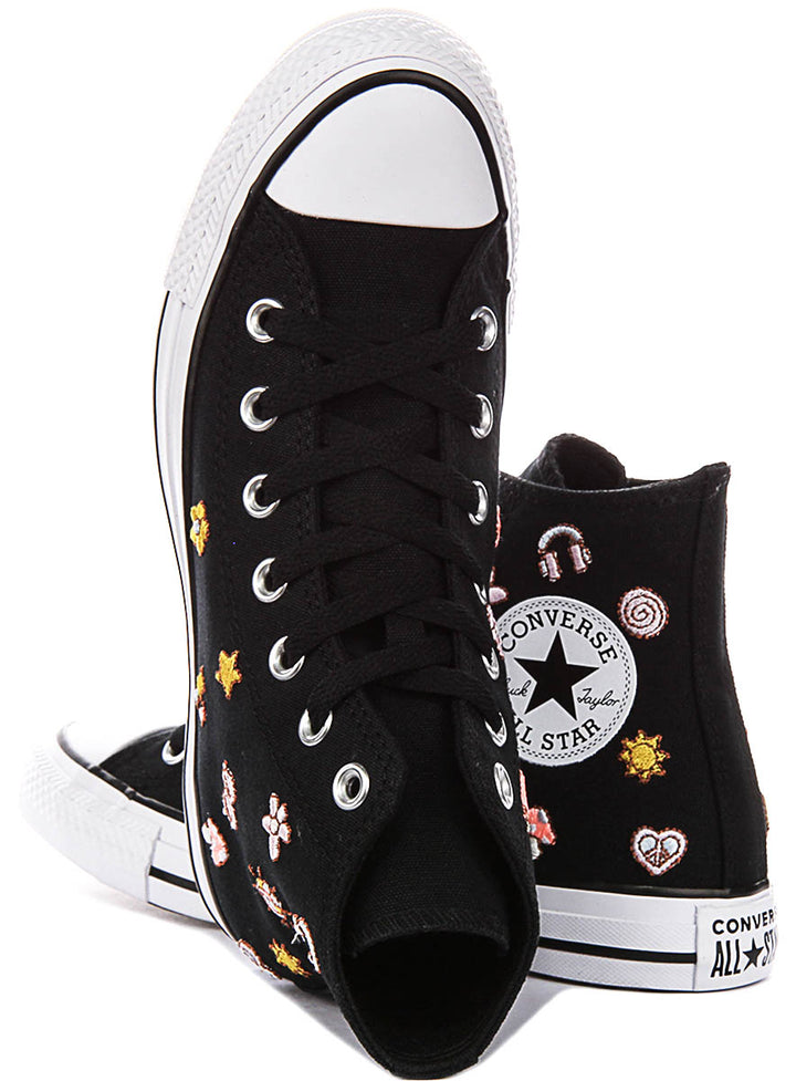 Converse Chuck Taylor A16914C Retro Embroidery Hi In Black Multi
