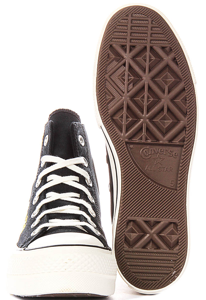 Converse Chuck Taylor A16864C All Star Lift Hi Embroidered Floral In Black Multi
