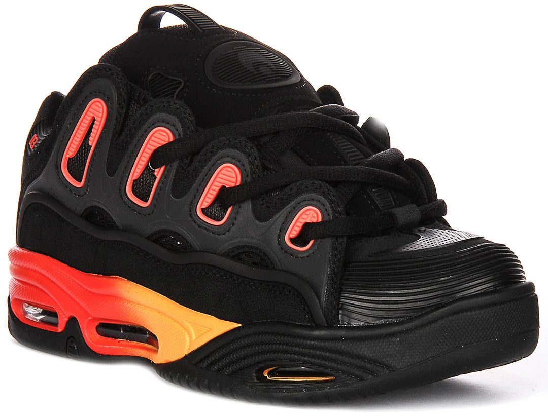 Osiris D3 2001 In Black Orange For Men Chunky Sole Skate Shoe