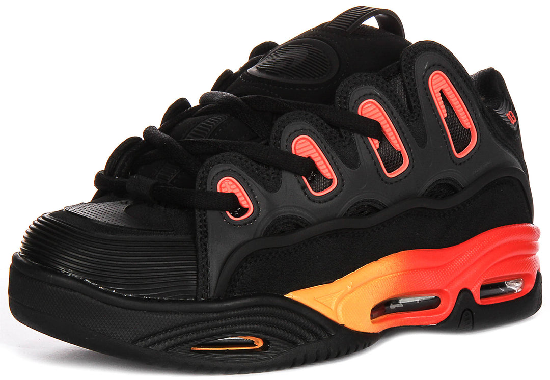 Osiris D3 2001 In Black Orange For Men Chunky Sole Skate Shoe