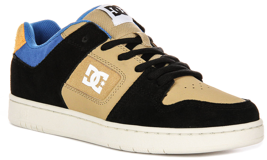 Dc Shoes Manteca In Black Orange Lace Up Suede Skate Trainers