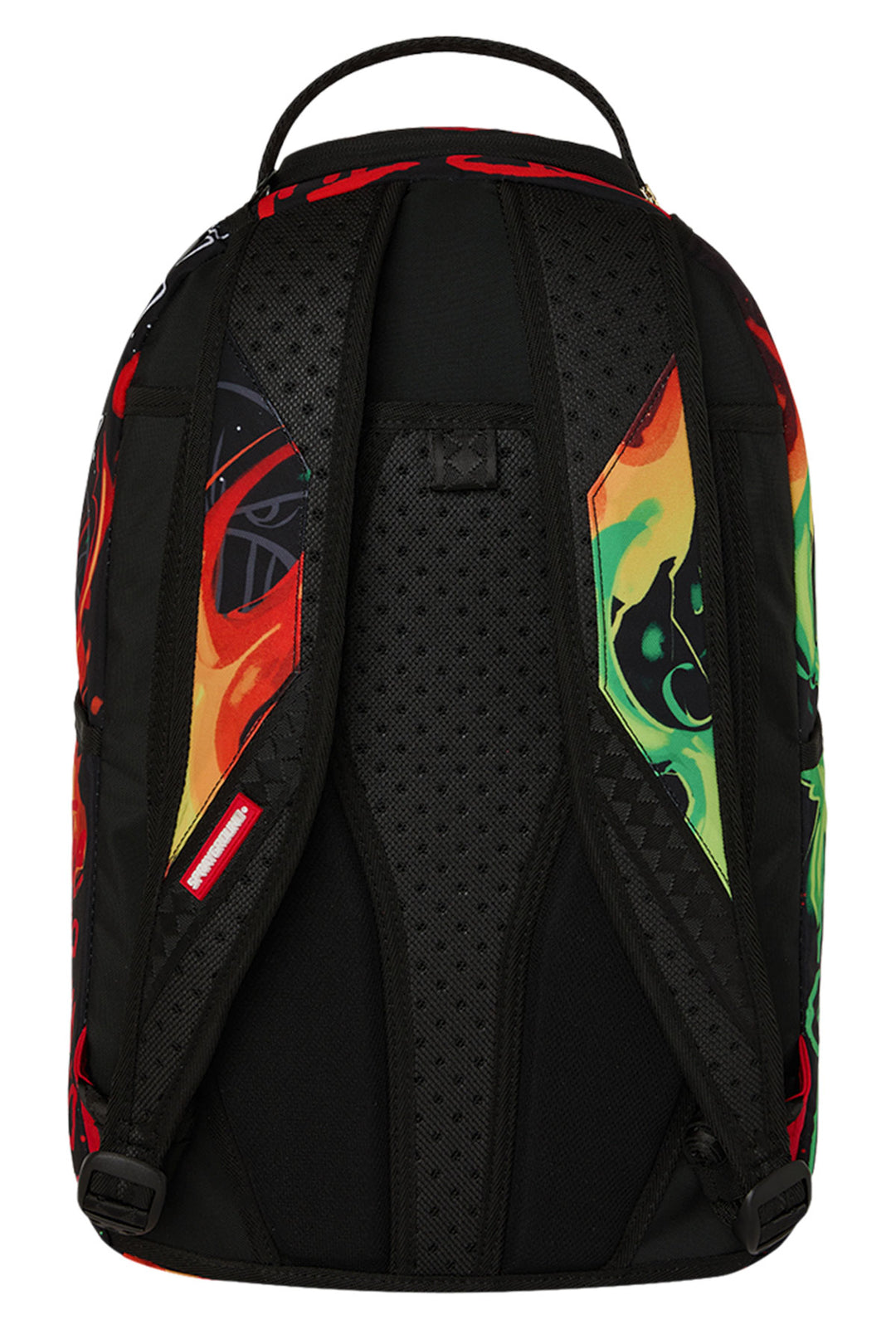 Sprayground Diablo Billion Burnin Backpack In Black Orange