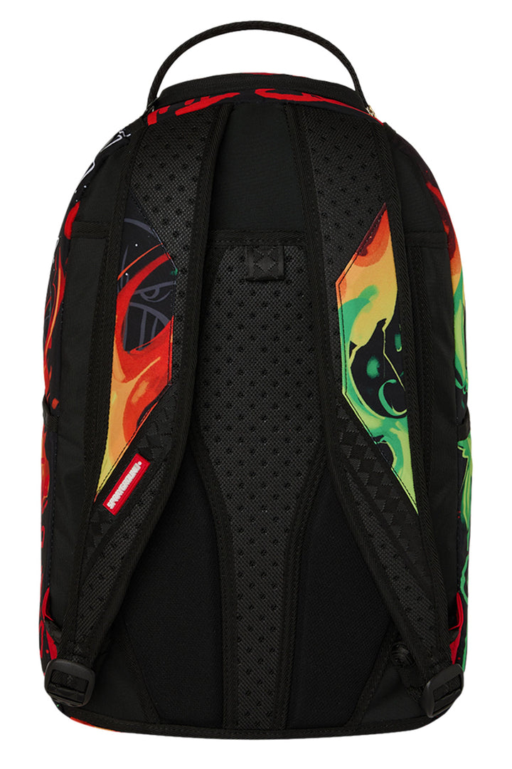 Sprayground Diablo Billion Burnin Backpack In Black Orange