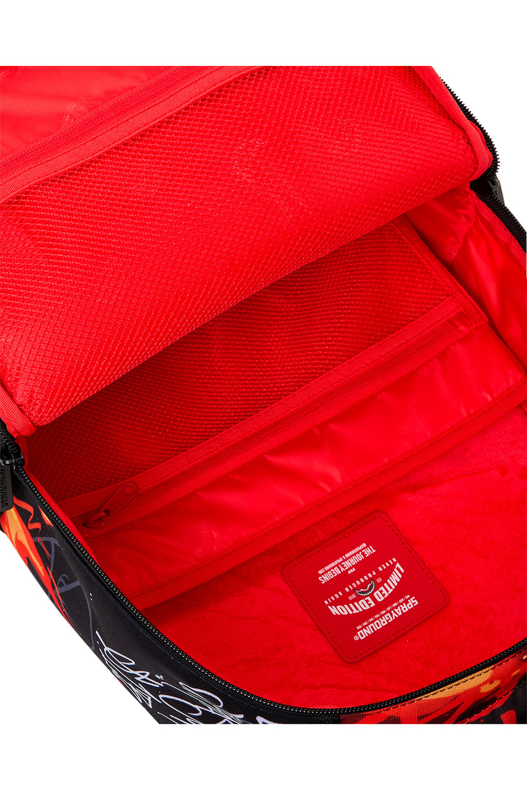 Sprayground Diablo Billion Burnin Backpack In Black Orange