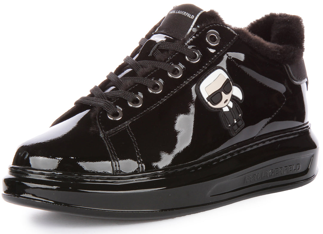 Karl Lagerfeld Kapri Ikon In Black Patent for Women Zapato