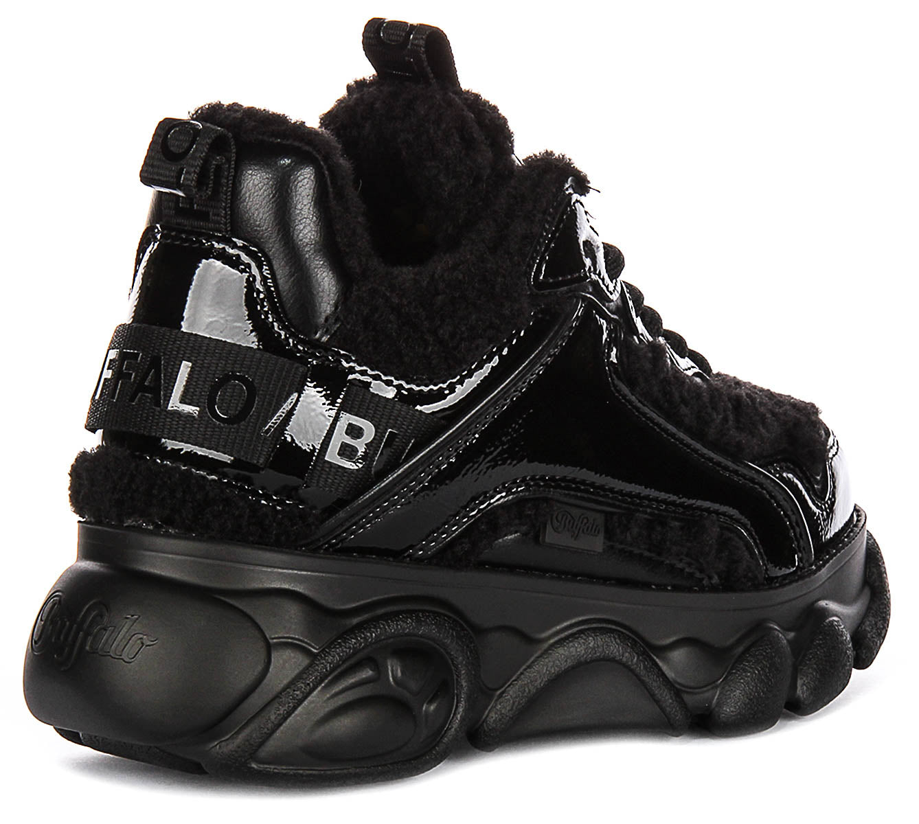 Buffalo Cld Chai Warm In Black Patent For Women | Vegan Platform