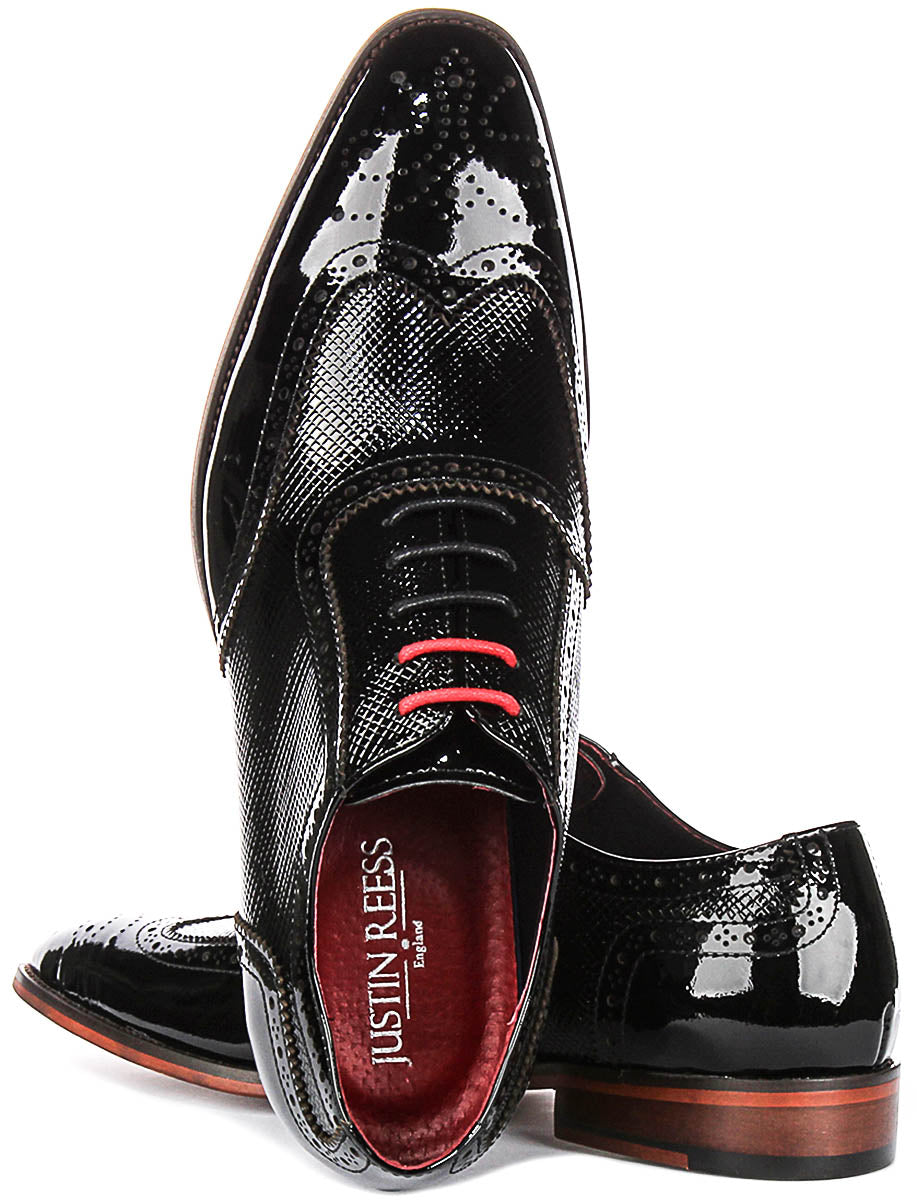 Justinreess England Flynn In Black Patent For Men