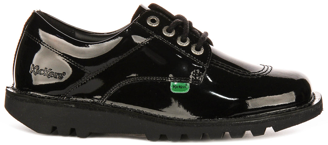 Kickers Kick Lo Core In Black Patent For Women