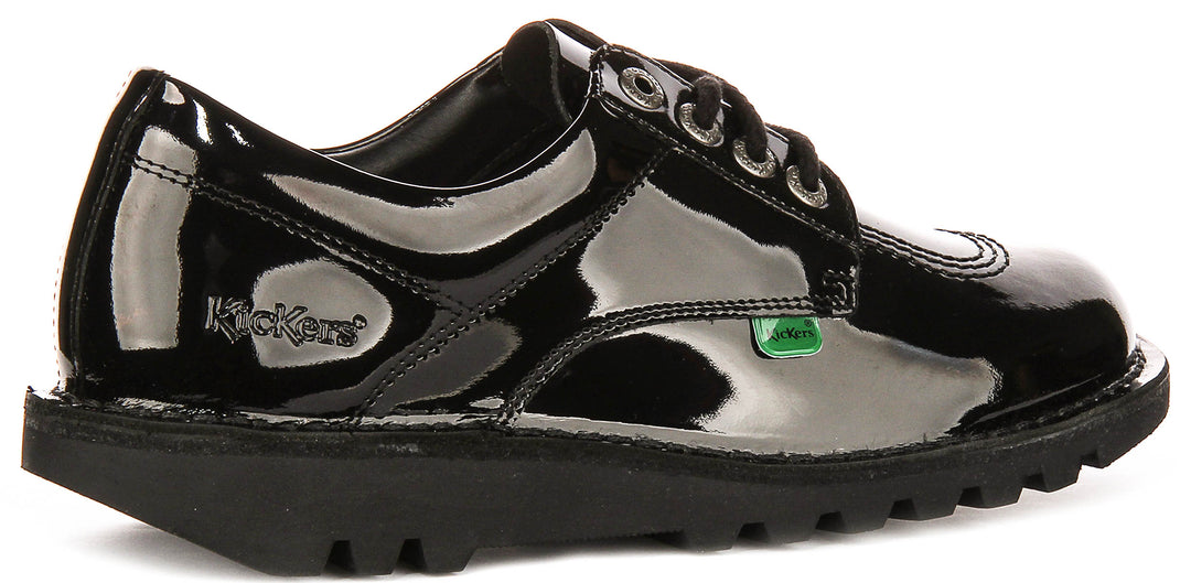 Kickers Kick Lo Core In Black Patent For Women