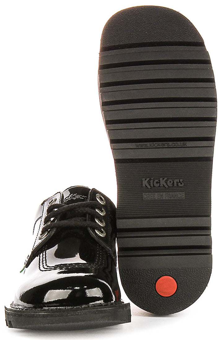Kickers Kick Lo Core In Black Patent For Women